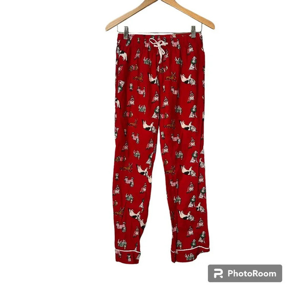 OLD NAVY Flannel Christmas Dog Puppy Pajama PJ Bottoms Pants - size xs - Picture 1 of 6